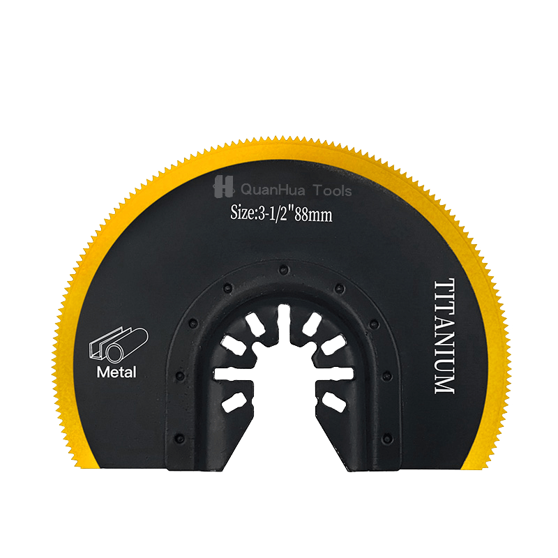 Lưỡi cưa cắt gỗ hình bán nguyệt lưỡng kim mạ titan 88mm QH-1007HK-DT-2